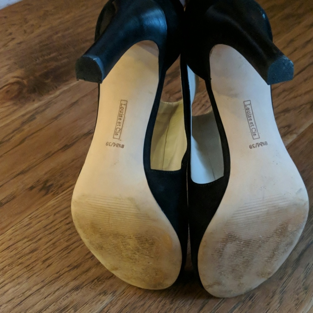 Black Suede Open-Toe Booties - Picture 5 of 5